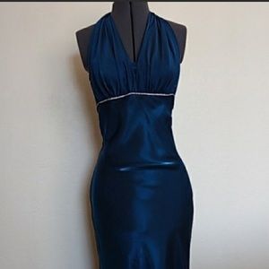 Sapphire blue long evening dress